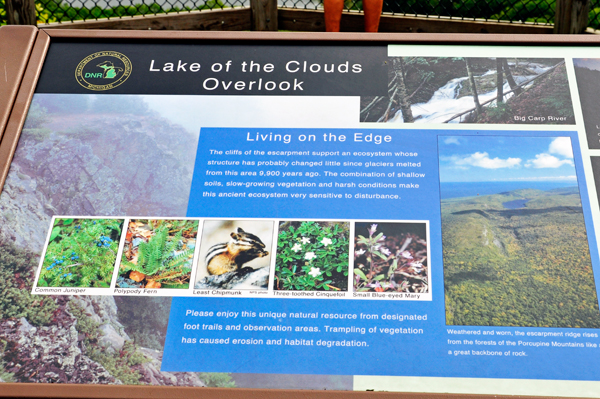 sign about Lake of the Clouds Overlook